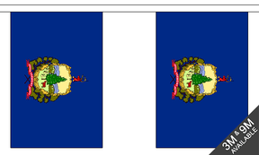 Vermont 3 metre bunting, 10 flags - Flagmania