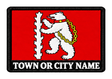 Warwickshire personalised county patch artwork preview, 90 x 60mm
