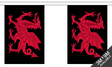Welsh Dragon Black 3 metre bunting, 10 flags - Flagmania