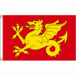 Wessex flag with gold wyvern on red, 5ft x 3ft