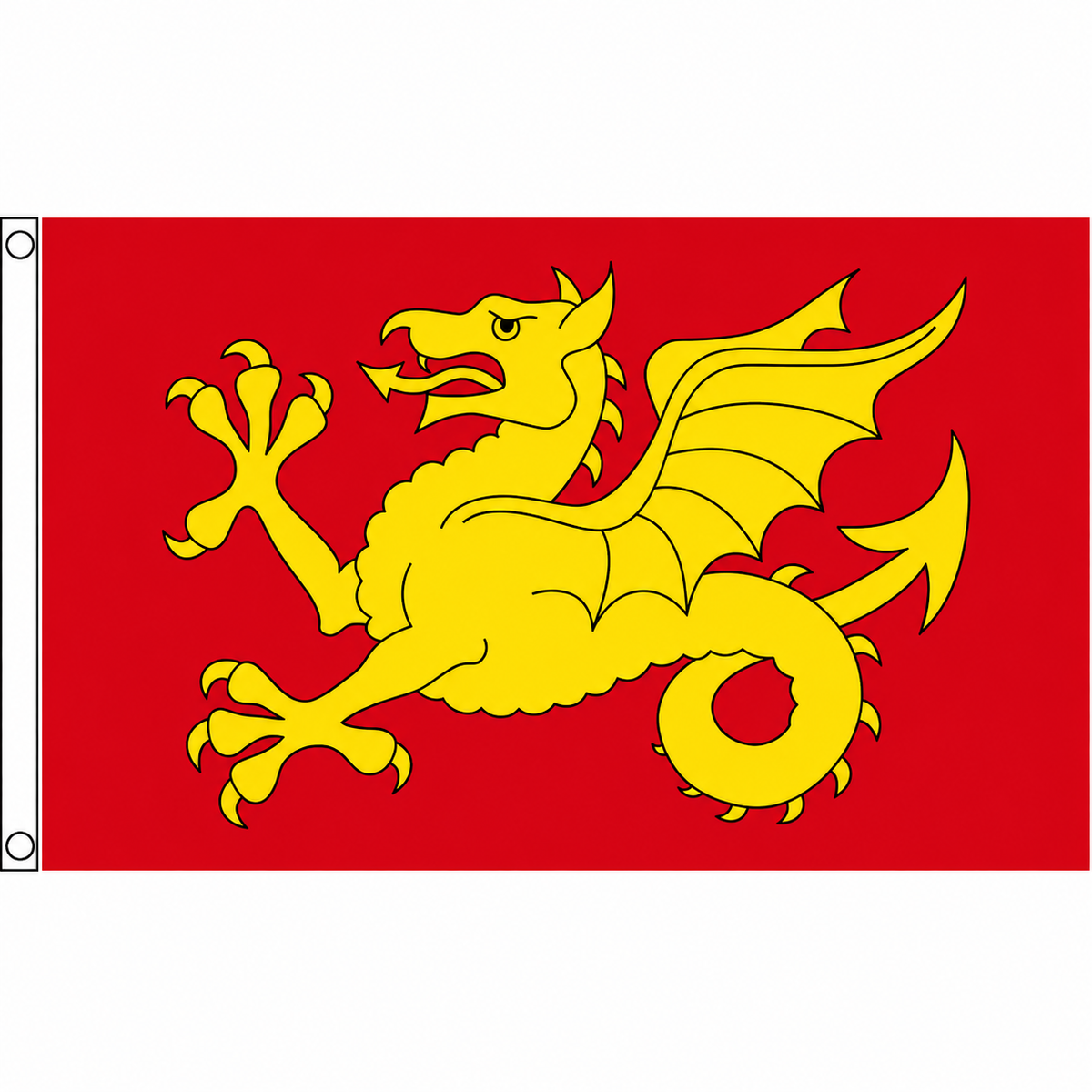 Wessex flag with gold wyvern on red, 5ft x 3ft