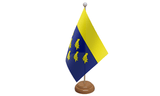 Flagmania West Sussex wooden hand flags, 9x6 inch, pack of 12, no bases