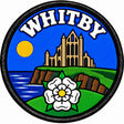 Whitby Abbey Yorkshire White Rose 80mm Embroidered Patch