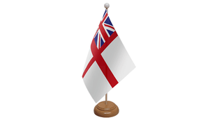 Flagmania White Ensign wooden hand flags, 9x6 inch, pack of 12, no bases