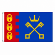 Willenhall flag with gold padlocks crown and crossed keys centred on white