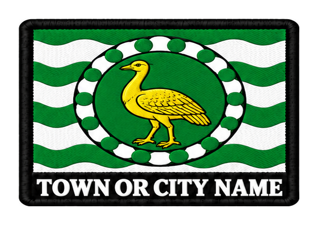 Wiltshire personalised county patch artwork preview, 90 x 60mm