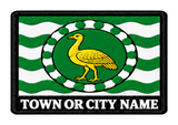 Wiltshire personalised county patch artwork preview, 90 x 60mm