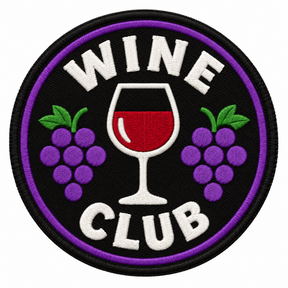 Wine Club 80mm embroidered patch
