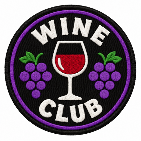 Wine Club 80mm embroidered patch