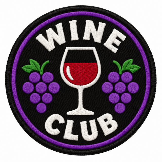 Wine Club 80mm embroidered patch