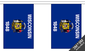 Wisconsin 3 metre bunting, 10 flags - Flagmania