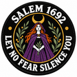 Let No Fear Silence You 80mm circular embroidered patch with white lettering