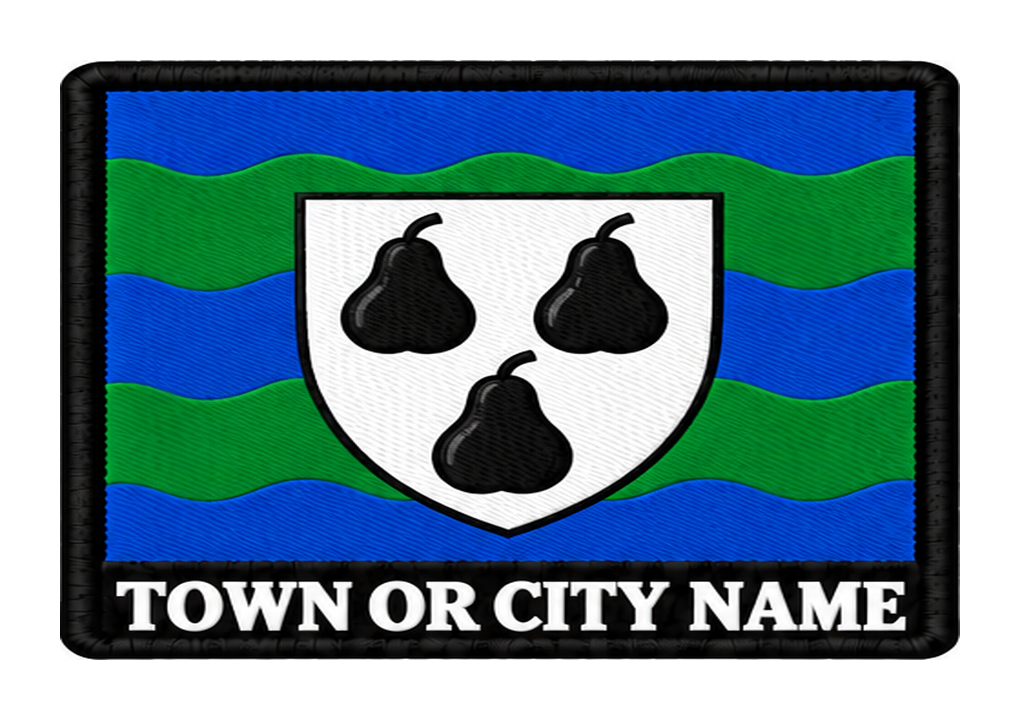 Worcestershire personalised county patch artwork preview, 90 x 60mm