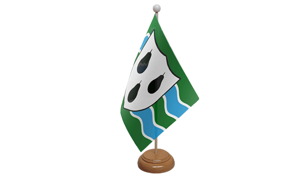 Flagmania Worcestershire (New) wooden hand flags, 9x6 inch, pack of 12, no bases