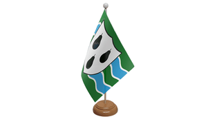 Flagmania Worcestershire (New) wooden hand flags, 9x6 inch, pack of 12, no bases
