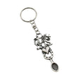 Welsh dragon heart horseshoe lovespoon pewter keyring