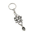 Welsh dragon heart pewter lovespoon keyring
