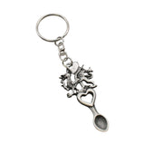Welsh dragon heart pewter lovespoon keyring