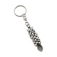 Celtic knotwork weave twin heart pewter lovespoon keyring