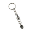 Padlock heart Welsh lovespoon pewter keyring