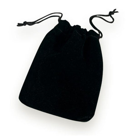 Free black velveteen drawstring gift pouch