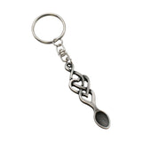 Infinity love heart Welsh lovespoon pewter keyring
