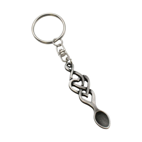 Infinity love heart Welsh lovespoon pewter keyring