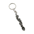 Trailing daffodils and hearts pewter lovespoon keyring