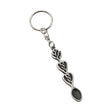 Stack of three hearts pewter Welsh lovespoon keyring