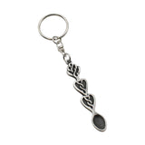Stack of three hearts pewter Welsh lovespoon keyring