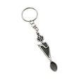 Harp and entwined heart Welsh lovespoon pewter keyring