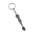 Love heart sitting atop vine Welsh lovespoon pewter keyring
