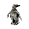 English-made pewter penguin figurine ornament front view, standing with flippers extended
