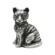 English-made pewter medium cat ornament sitting upright, front view