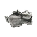 English-made pewter comic frog figurine ornament, rear view showing reclining pose