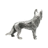 English-made pewter standing German Shepherd dog figurine, opposite side showing textured coat and long tail