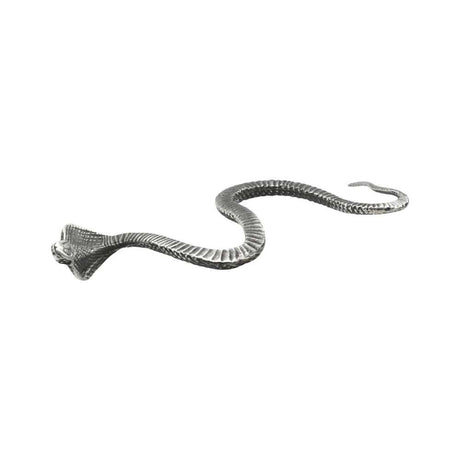 Side and underside view of English made pewter long snake figurine XCSORN050