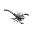 English made pewter scorpion figurine ornament with outstretched pincers, eight legs and curved stinging tail