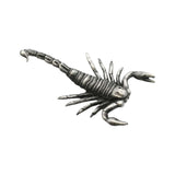 English made pewter scorpion figurine ornament with outstretched pincers, eight legs and curved stinging tail