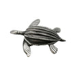 English-made pewter sea turtle ornament with ridged shell, four detailed flippers and tail, first view