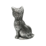 English made pewter Large Cat figurine ornament – sculpted fur and tail rear view XCSORN065