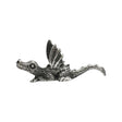 English made pewter laying dragon figurine ornament – resting dragon with raised wings and curved tail XCSORN068