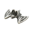 English made pewter bat figurine with wings spread wide, front view XCSORN070