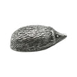 English made pewter hedgehog figurine ornament with textured spines, side profile XCSORN071