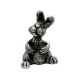 English made pewter Cute Rabbit figurine ornament sitting upright with long ears front view XCSORN073