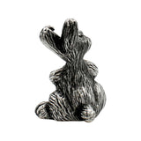 English made pewter Cute Rabbit figurine ornament rear view showing fur texture and little tail XCSORN073
