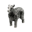 English made pewter farm yard sheep figurine ornament standing with textured fleece, front three-quarter view XCSORN074