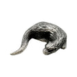 English-made pewter sleeping otter figurine ornament, curled otter with detailed fur and tail XCSORN075
