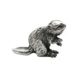 English-made pewter beaver figurine ornament with front paws raised and flat tail – first view XCSORN084