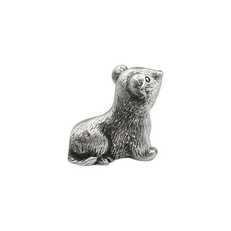English made pewter guinea pig figurine ornament opposite side showing sitting pose XCSORN085